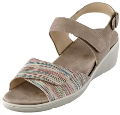 Attraktive Sandalette mit multicolourfarbenem Folienprint