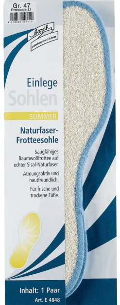 barth Naturfaser-Frottee-Einlegesohle