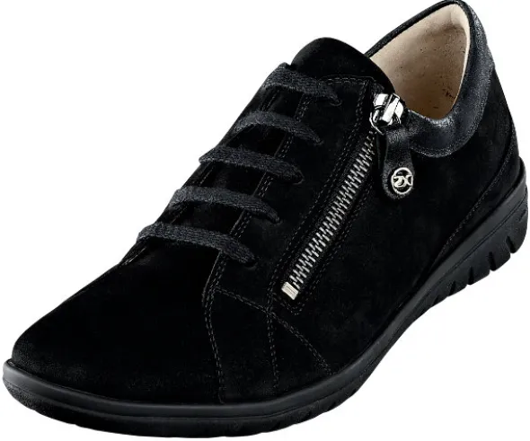 Bequemer Schnürhalbschuh mit zu öffnendem Reißverschluss