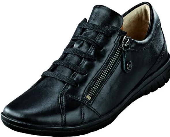 Bequemer Schnürhalbschuh mit zu öffnendem Reißverschluss