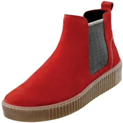 Chelsea Boots mit Plateausohle in Kreppoptik