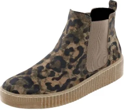 Chelsea Boots mit Plateausohle in Kreppoptik