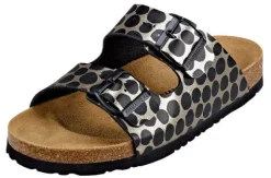 Dr. Brinkmann Pantolette mit goldenem Loch-Print