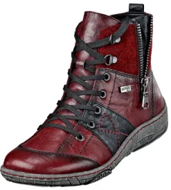 Knöchelhoher Schnürboots mit Zierreißverschluss an der Außenseite