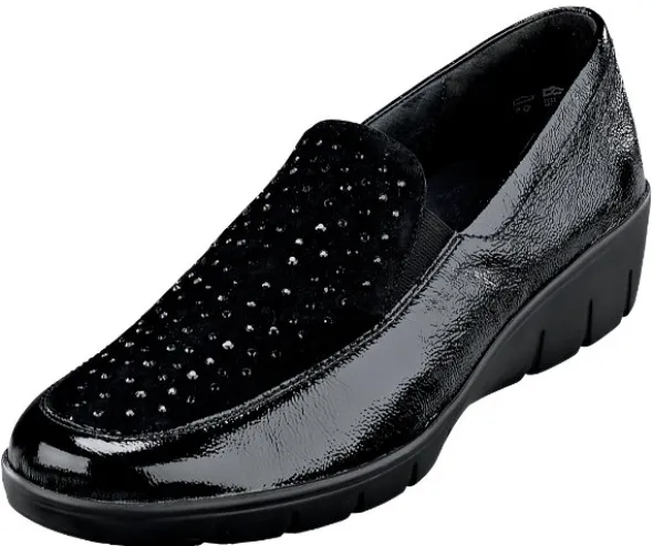 Lederslipper mit Strasssteinen von Semler