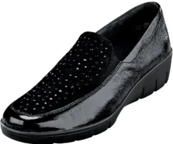 Lederslipper mit Strasssteinen von Semler