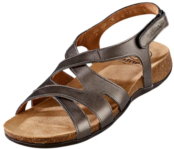 Sandalette mit gekreuzten Lederriemen