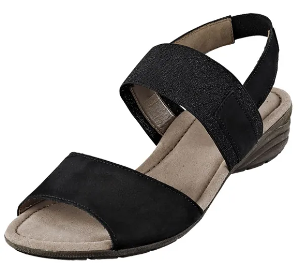 Schlupfsandalette mit breitem Elastic Ristriemen