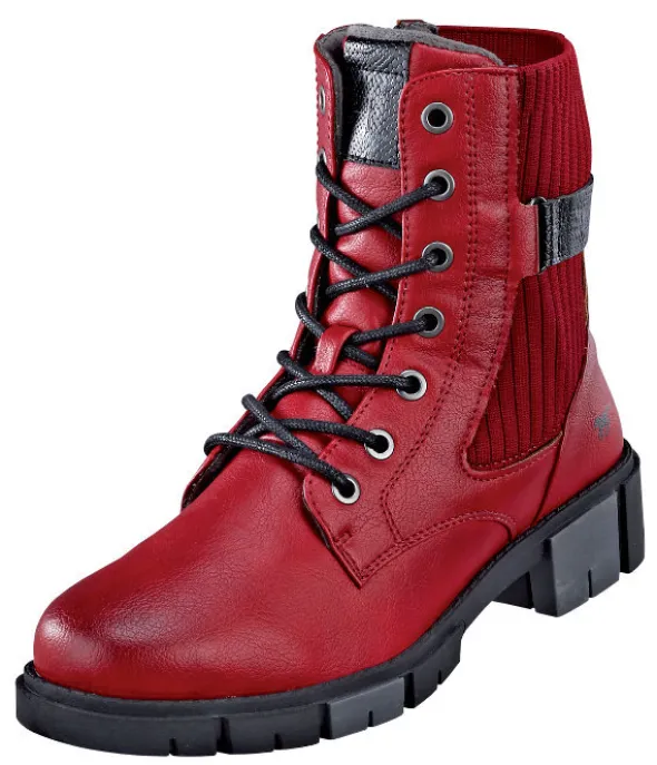 Stiefelette mit Schafteinsatz in Sockenoptik von Mustang