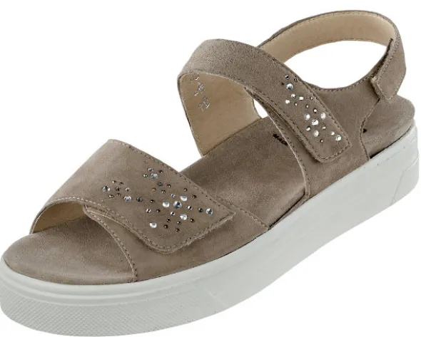 Teilweise verzierte Semler Sandalette mit Klettriemen und Druckknopf