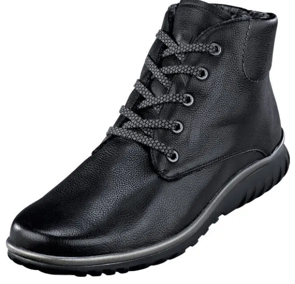 Warme Schürstiefelette mit gemusterten Schnürbändern von Semler